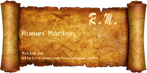 Ruman Márton névjegykártya